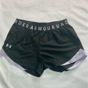 Women’s black with purple Under Armour shorts